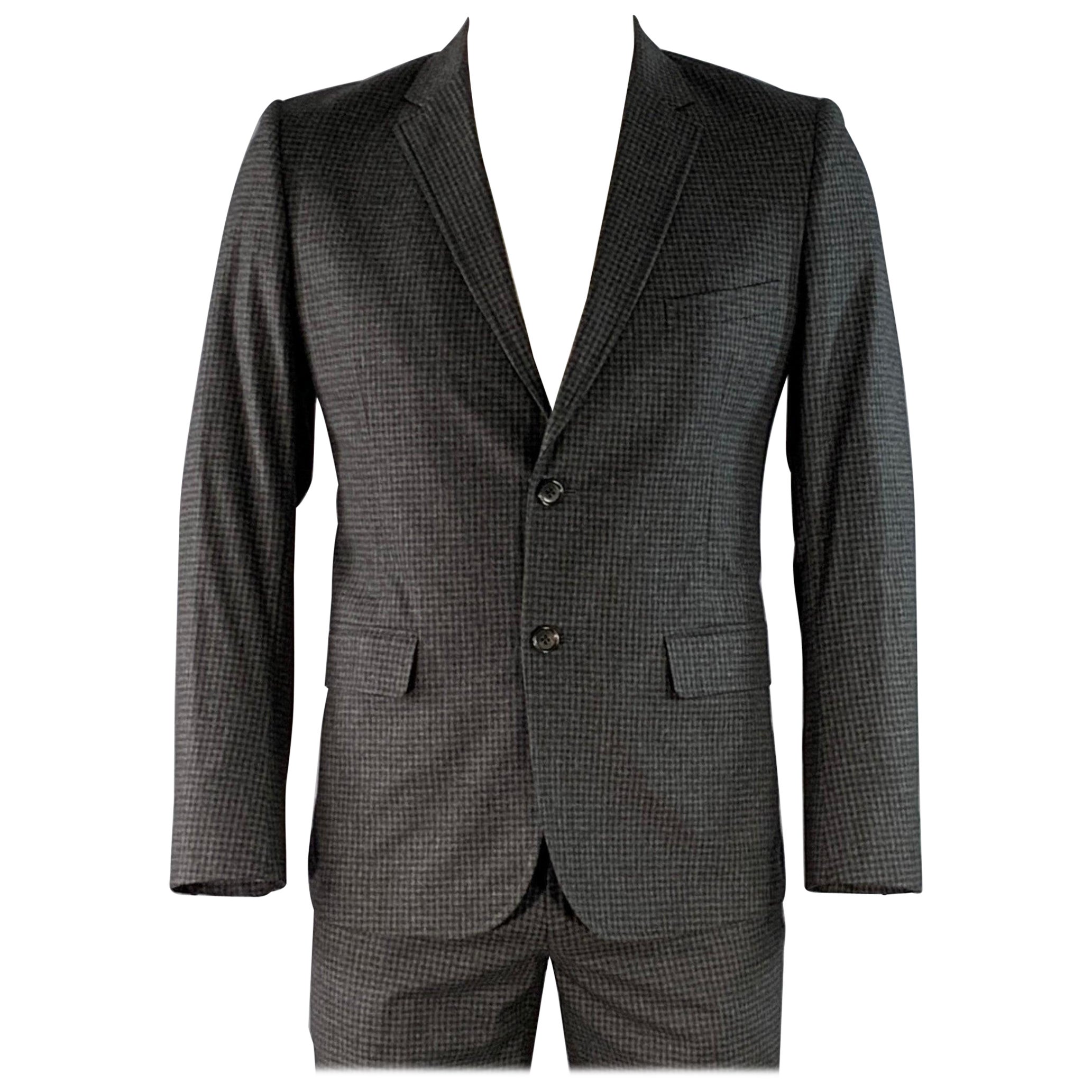 Band Of Outsiders Taille 42 Costume en laine à carreaux gris et noir en vente