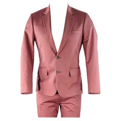 PAUL SMITH Taille 38 Burgundy Mauve Cotton Blend Single Breasted Slim Fit Suit