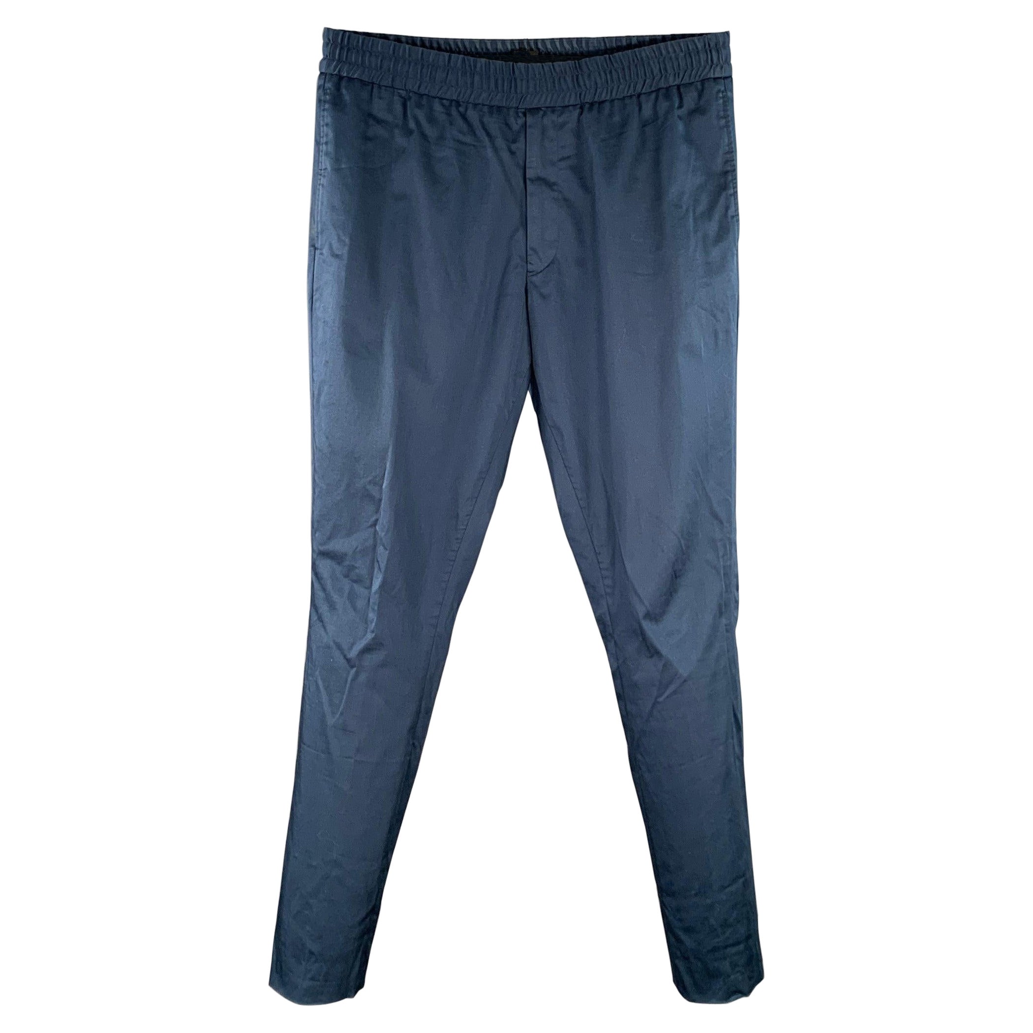 PAUL SMITH Size 32 Navy Drawstring Waistband Tapered Casual Pants