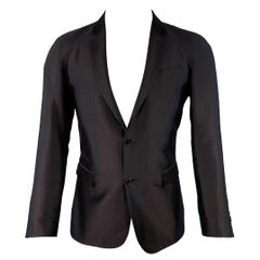 GIVENCHY Vintage SS09 Size 36 Black Cotton Silk Notch Lapel Sport Coat
