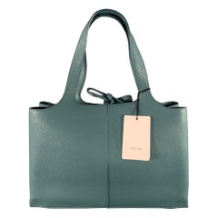 Celine - Sac à main trifold moyen en cuir de grain de galet bleu