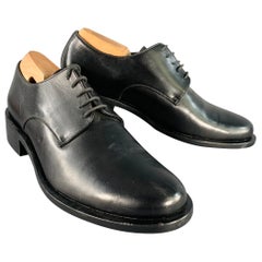 GIORGIO ARMANI Taille 7 Derby en cuir noir Chaussures à lacets