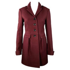Burberry BRIT Taille 4 Burberry Manteau croisé en laine vierge bourgogne