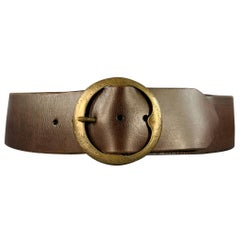 RALPH LAUREN Breiter Ledergürtel Größe M Braun Messing