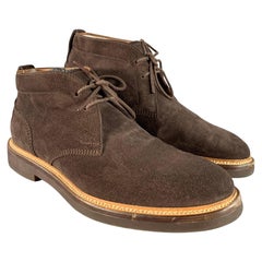 Dunhill Size 11 Brown Suede Ankle Boots
