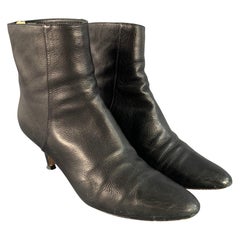 JIMMY Choo Taglia 8 Stivali con zip posteriore in pelle nera e grana di ciottoli