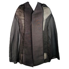 RICK OWENS SS18 DIRT Black Mixed Fabrics Patchwork Organza Snaps Cape