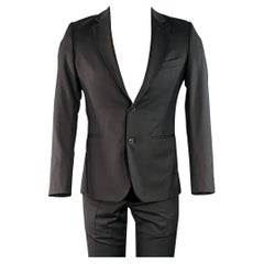 BAND OF OUTSIDERS Costume à revers échancré en laine sergée noire Taille XS