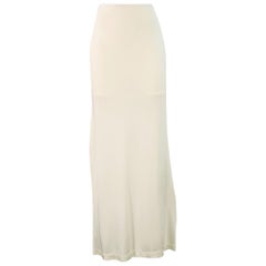 HELMUT LANG Size M Beige Jersey Elastic Waistband Long Maxi Skirt