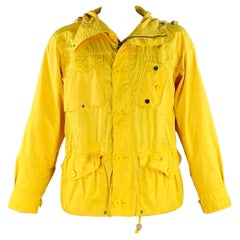 RALPH LAUREN Size L Yellow Polyester Hooded Utility Jacket