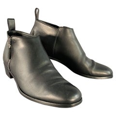 Gucci Size 8 Black Leather Side Zipper Ankle Boots