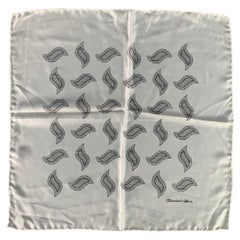 TURNBULL & ASSER Creme Schwarz Abstraktes Paisley Einstecktuch aus Seide