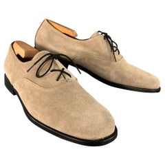 COMMON PROJECTS Size 11 Taupe Suede Lace-Up Oxford Shoes