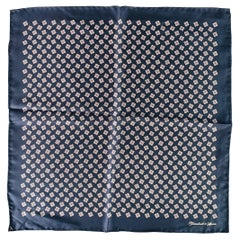 TURNBULL & ASSER Navy White Squares Einstecktuch aus Seide