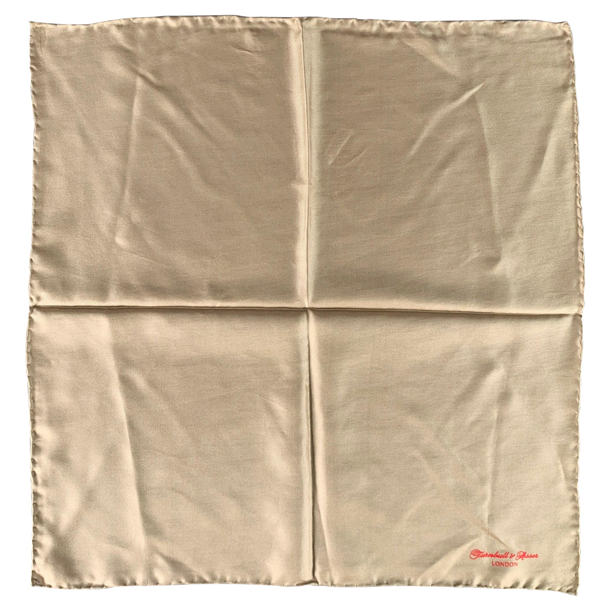 Turnbull & Asser Piazza da taschino in seta firmata Red Taupe in vendita