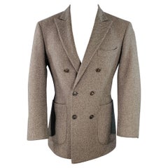 BRUNELLO CUCINELLI Size 38 Grey Light Grey Cashmere Double Breasted Sport Coat