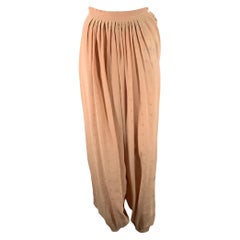 Opening Ceremony Taglia S Pantaloni Harem Casual Ricamati in Seta Rosa