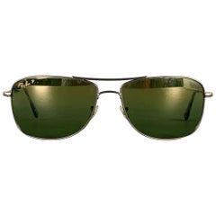 Ray-Ban Chromance Silver Metal Occhiali da sole Aviator quadrati polarizzati