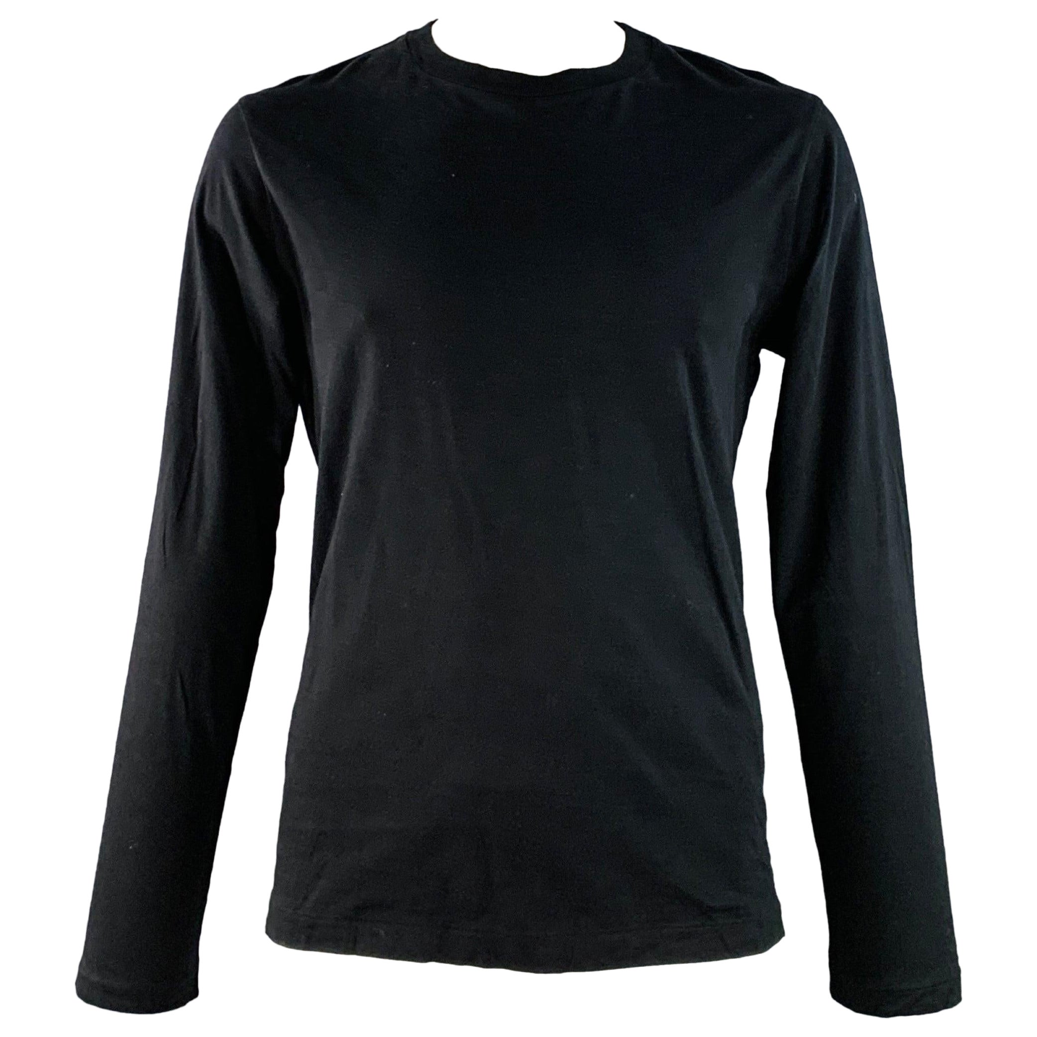 I.L.A. YOHJI Yamamoto Taille L T-shirt à manches longues en coton noir en vente