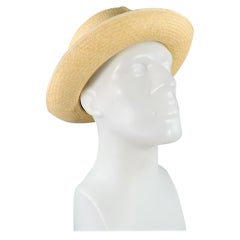 TURNBULL & ASSER Größe L Beige Mehrfarbig Geflochtenes Band Stroh Panamahut