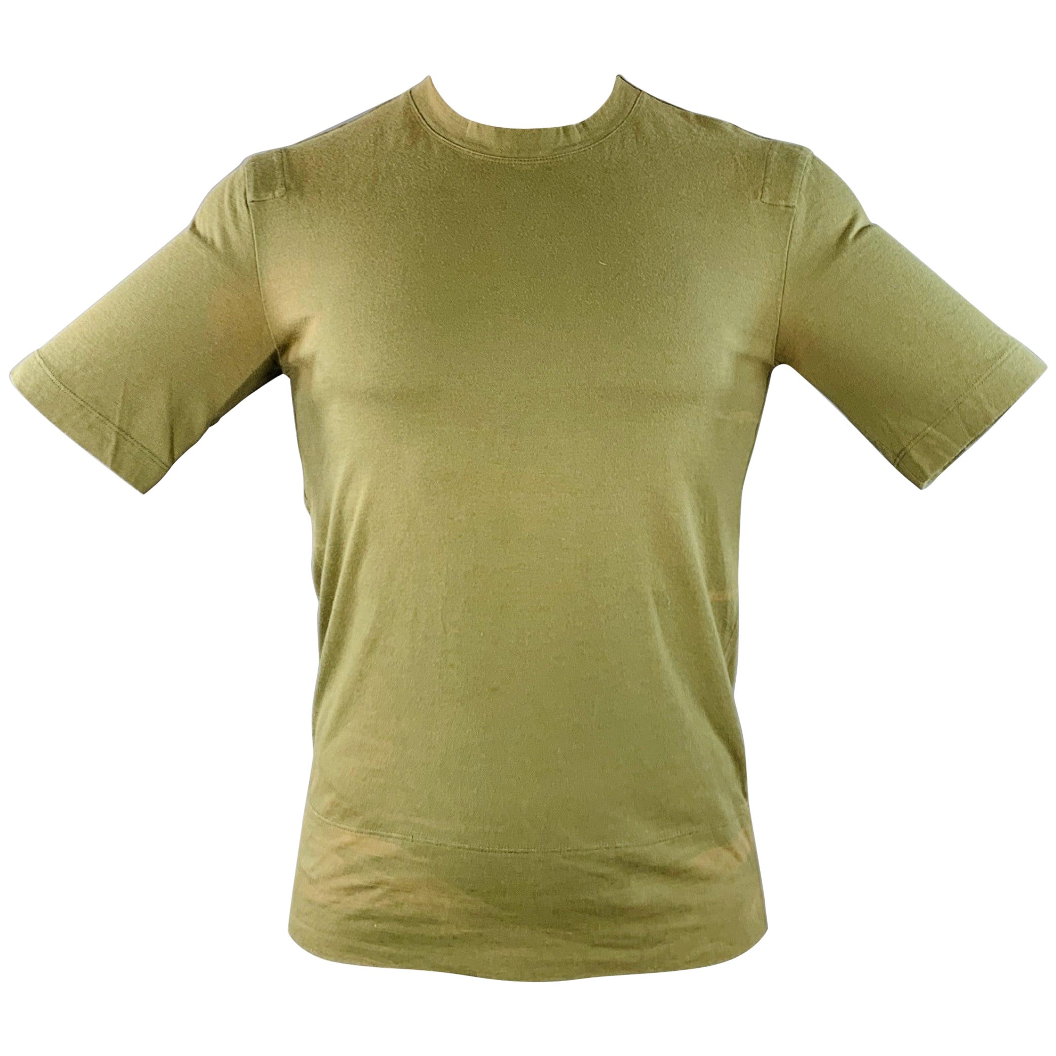 JOHN BARTLETT T-Shirt mit Rundhalsausschnitt, Größe 38, grün, oliv, Baumwolle im Angebot