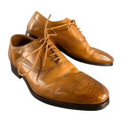 ALLEN EDMONDS Size 7 Tan Perforated Leather Oxford Lace Up Shoes
