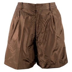 Short en soie marron à ceinture élastique VALENTINO Taille 10