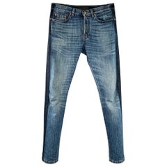 VALENTINO Taille 30 Indigo Wash Denim Straight Button Fly Jeans