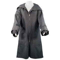 Jil Sander taglia XS Cappotto con cappuccio in poliestere navy con zip