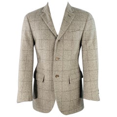 RALPH LAUREN Size 38 Regular Grey Black Window Pane Cashmere Sport Coat