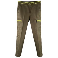 VALENTINO Taille 30 Olive Neon Cotton Cargo Pockets Casual Pants