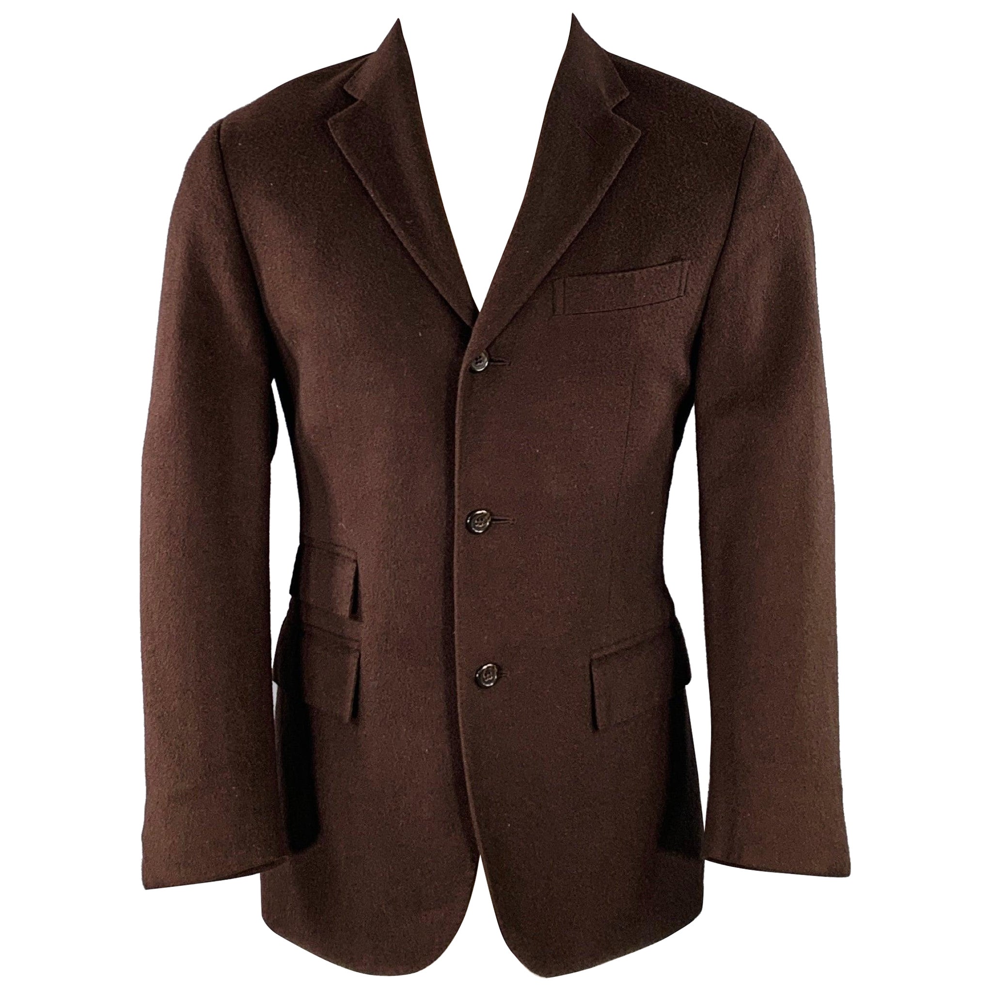 Ralph Lauren Taille 38 Regular Brown Cashmere Notch Lapel Sport Coat en vente