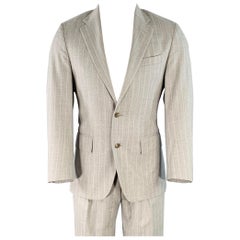 RALPH LAUREN Taille 38 Regular Costume en laine gris clair à revers échancré