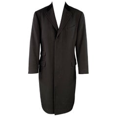 RALPH LAUREN Taille 38 Laine velours noir bordé de boutons cachés à revers échancré Coates