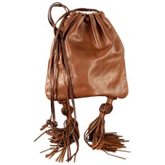 BOTTEGA VENETA Sac à bandoulière à glands en cuir marron