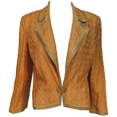 Missoni coral and gold metallic knit single button front cropped jacket Unworn 11
