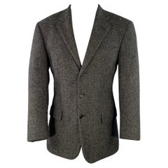 RALPH LAUREN Size 38 Regular Grey Black Heather Notch Lapel Sport Coat