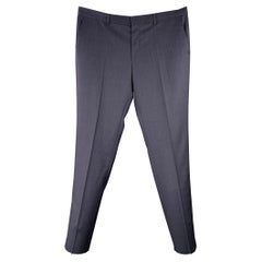 HUGO BOSS Größe 46 Marineblaue Schurwollmischung Flache Vorderseite Kleiderhosen