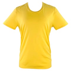 MAISON MARTIN MARGIELA Size M Yellow Cotton Side Snaps Crew Neck T-shirt