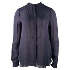 A.L.C. Taille L Chemisier sans col à boutons cachés noir