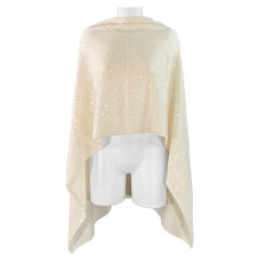 NEIMAN MARCUS Écharpe en cachemire beige rose pailleté Châle