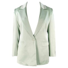 ALICE + OLIVIA Taille 12 Veste en satin mélangé vert menthe Blazer