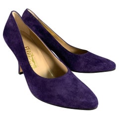 SALVATORE FERRAGAMO Size 9 Purple Suede Pumps