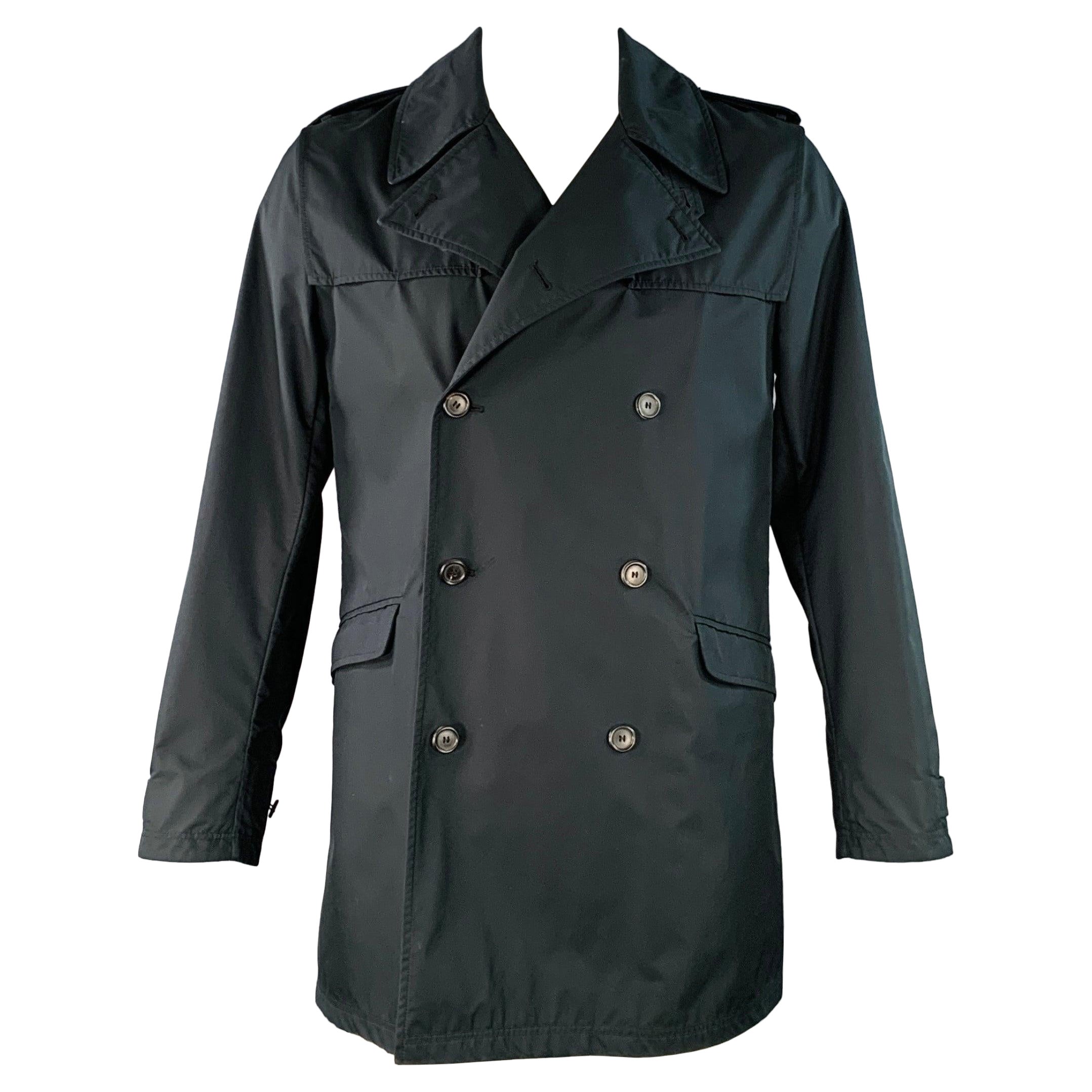 DUNHILL Vintage FW09 Taglia 42 Trench nero doppiopetto
