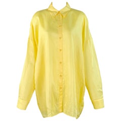 Tibi Taille M Chemise oversize à boutons en acétate jaune