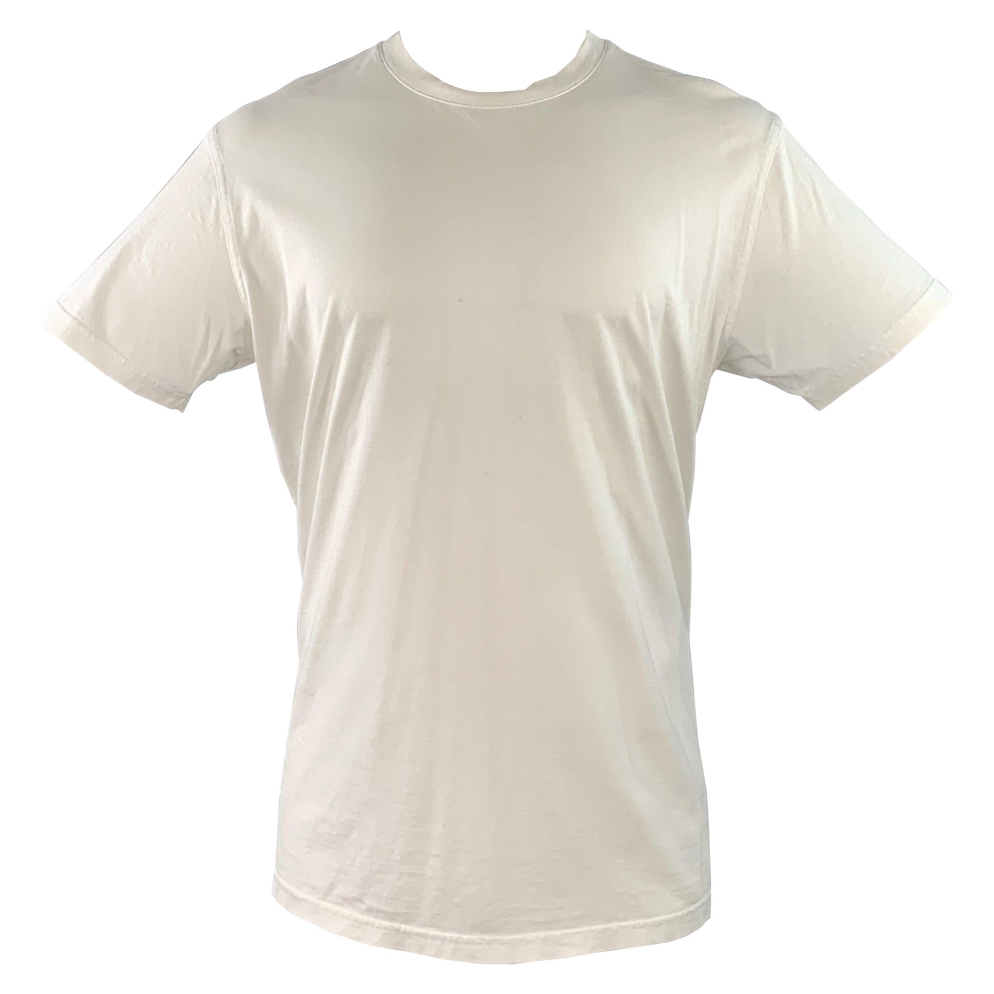 GIVENCHY T-shirt girocollo in cotone e seta con logo bianco taglia XXS in vendita