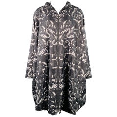 MARCELO BURLON Taille M Imperméable surdimensionné à capuche en polyamide serpent noir et gris