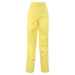 TIBI Size 25 Yellow Cotton Blend Straight Five Pocket Zip Fly Casual Pants