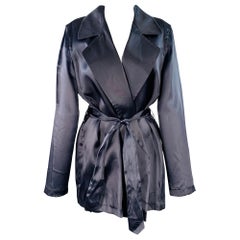 Donna Karan Taglia M Navy Giacca aperta sul davanti con cintura Blazer