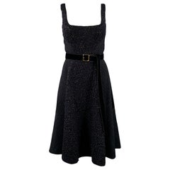 LOUIS VUITTON Taille 8 Robe de cocktail sans manches en acétate noir et bleu nuit